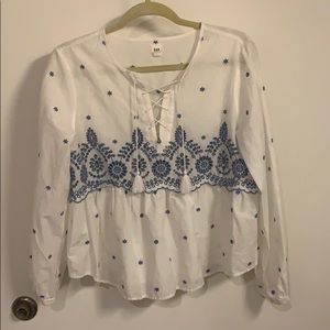 Linen Tassel Peasant Blouse